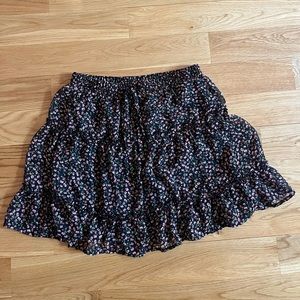 Floral black midi skirt :)